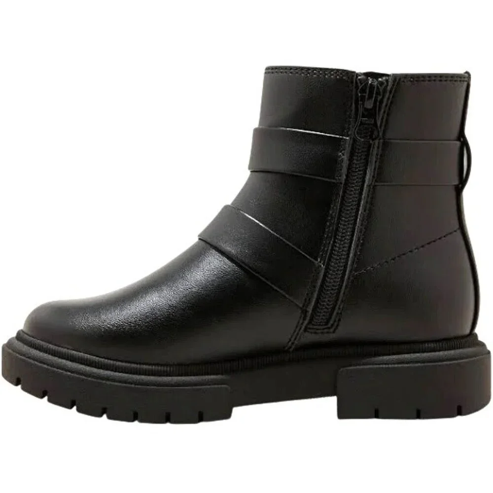 Art Class Black‎ Ankle Boots With Buckle Straps & Chunky Sole Size 13 NWT